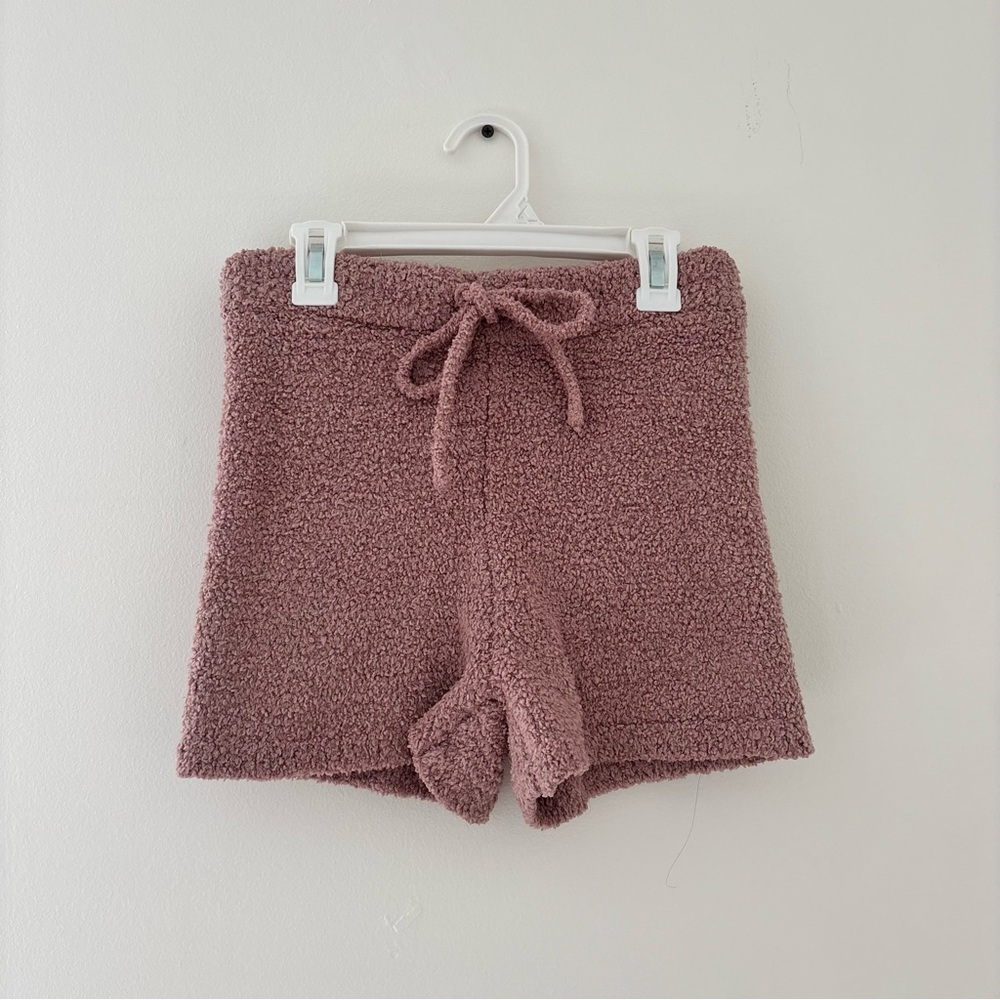 Garage Pink Plush Mini Shorts